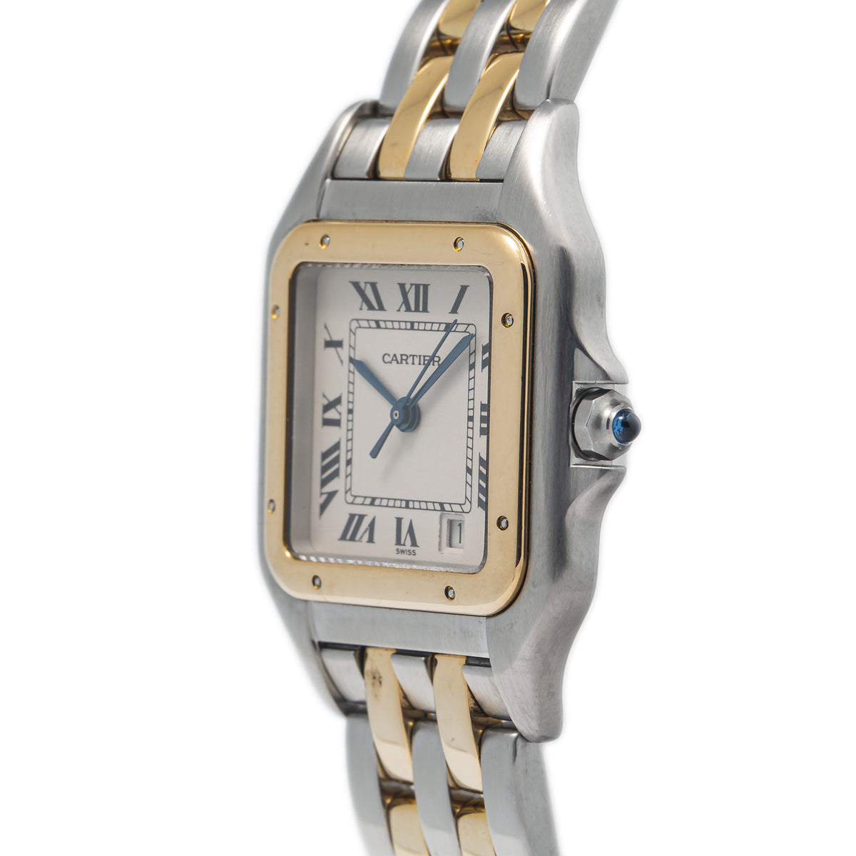 Cartier Panthere 1100 W25028B6 Midsize 18k Yellow Gold Steel Quartz Watch 27mm