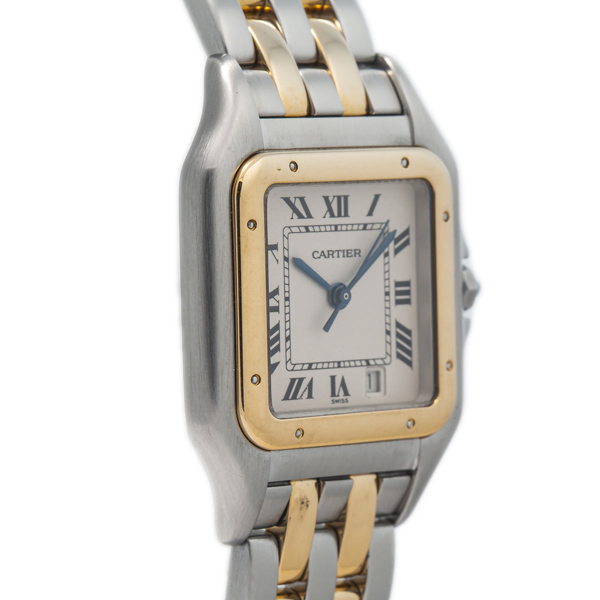 Cartier Panthere 1100 W25028B6 Midsize 18k Yellow Gold Steel Quartz Watch 27mm