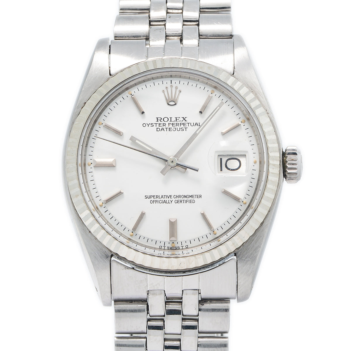 Rolex Datejust 1601 White Matte Sigma Dial Stainless Steel Jubilee Watch 36mm
