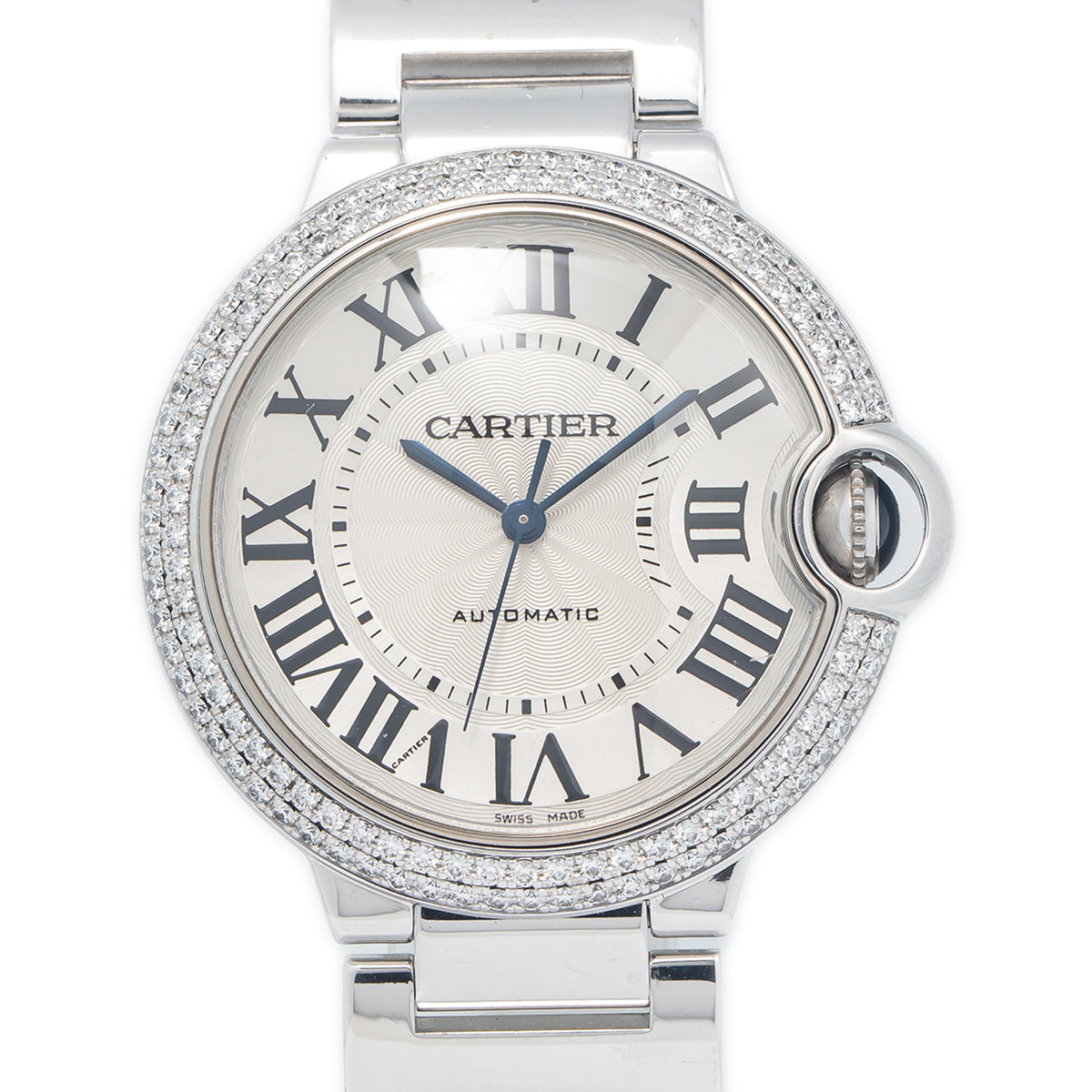 Cartier Ballon Bleu 3004 WE96006Z3 Factory Diamonds Steel Automatic Watch 36mm