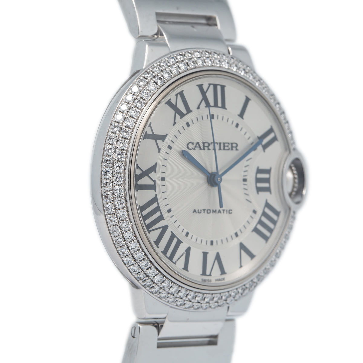 Cartier Ballon Bleu 3004 WE96006Z3 Factory Diamonds Steel Automatic Watch 36mm