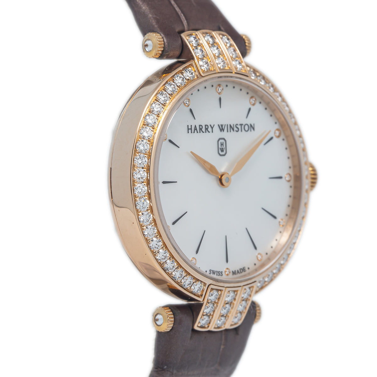 Harry Winston Premier PRNQHM31RR003 18k Rose Gold MOP Dial Quartz Watch 31mm