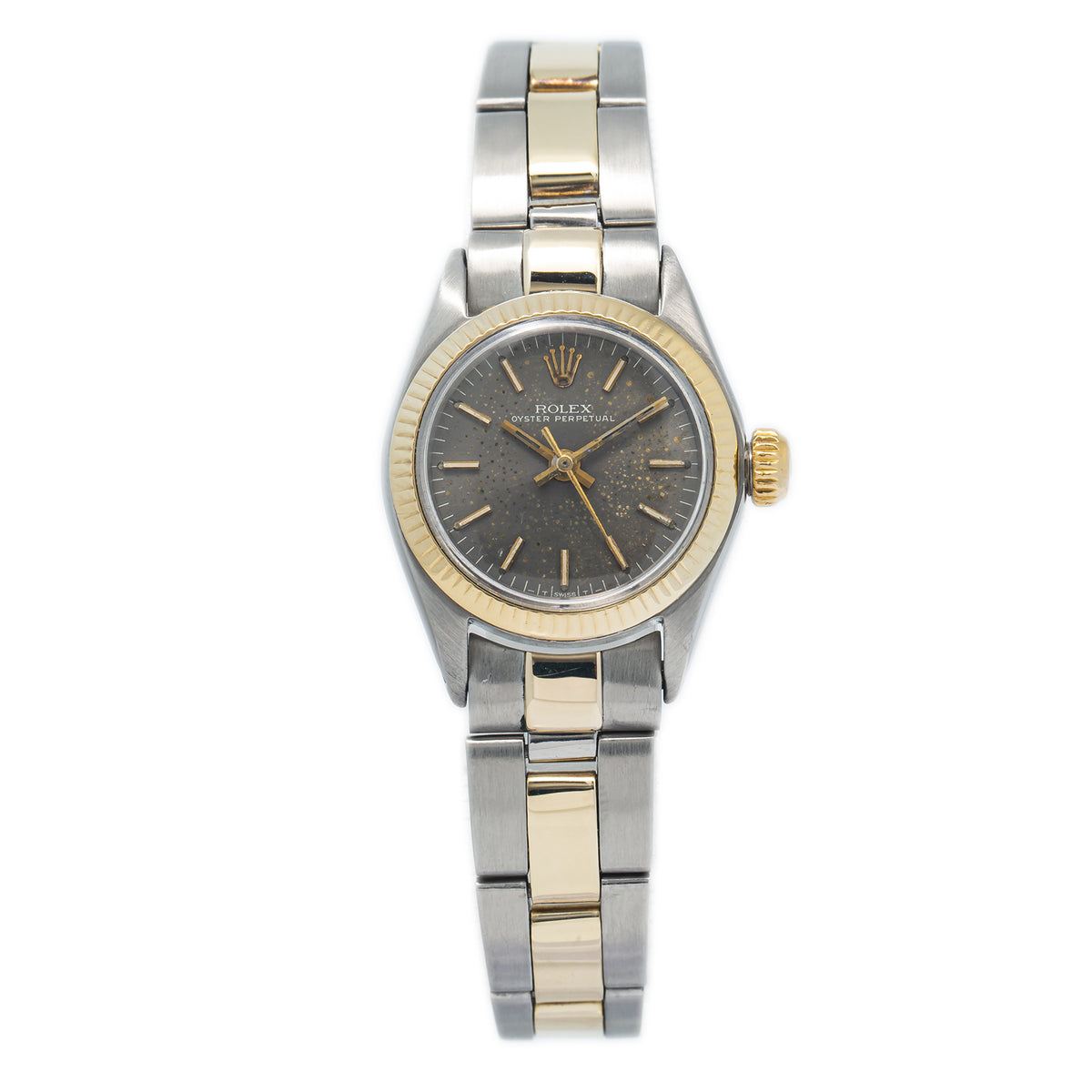 Rolex Oyster Perpetual 6618 18k Yellow Gold Two Tone Automatic Ladies Watch 24mm