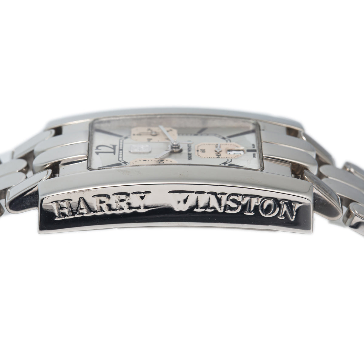 Harry Winston Premier 310UCQW 18k White Gold Quartz Silver Dial Watch 27x42mm