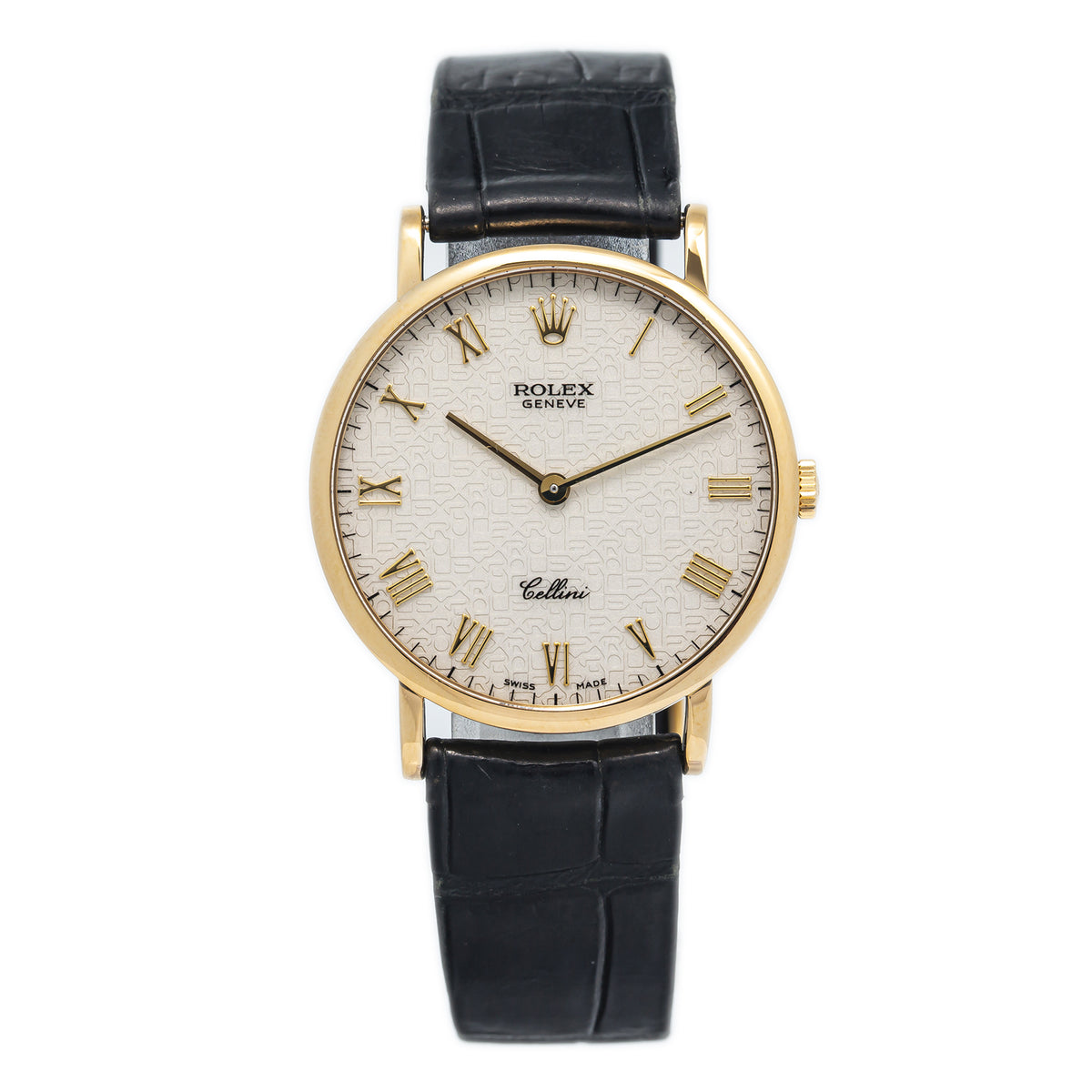 Rolex Cellini 5112 18k Yellow Gold White Dial Manual Hand Wind Watch 32mm