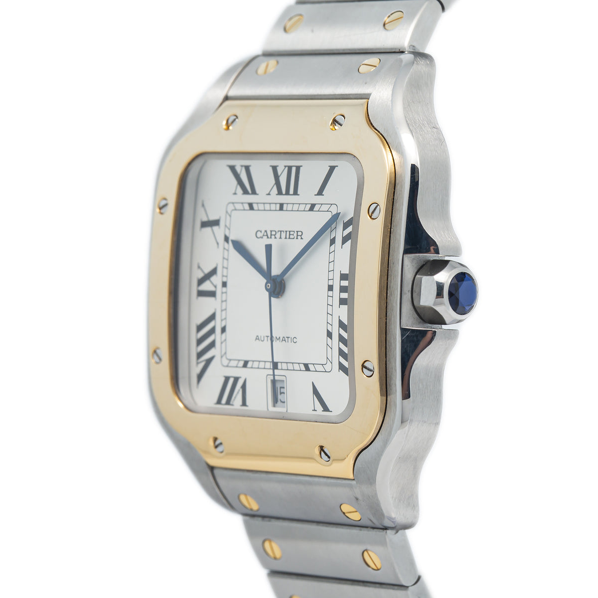 Cartier Santos W2SA0009 4072 MINT Yellow Gold Steel Automatic Watch 40mm w/ Box