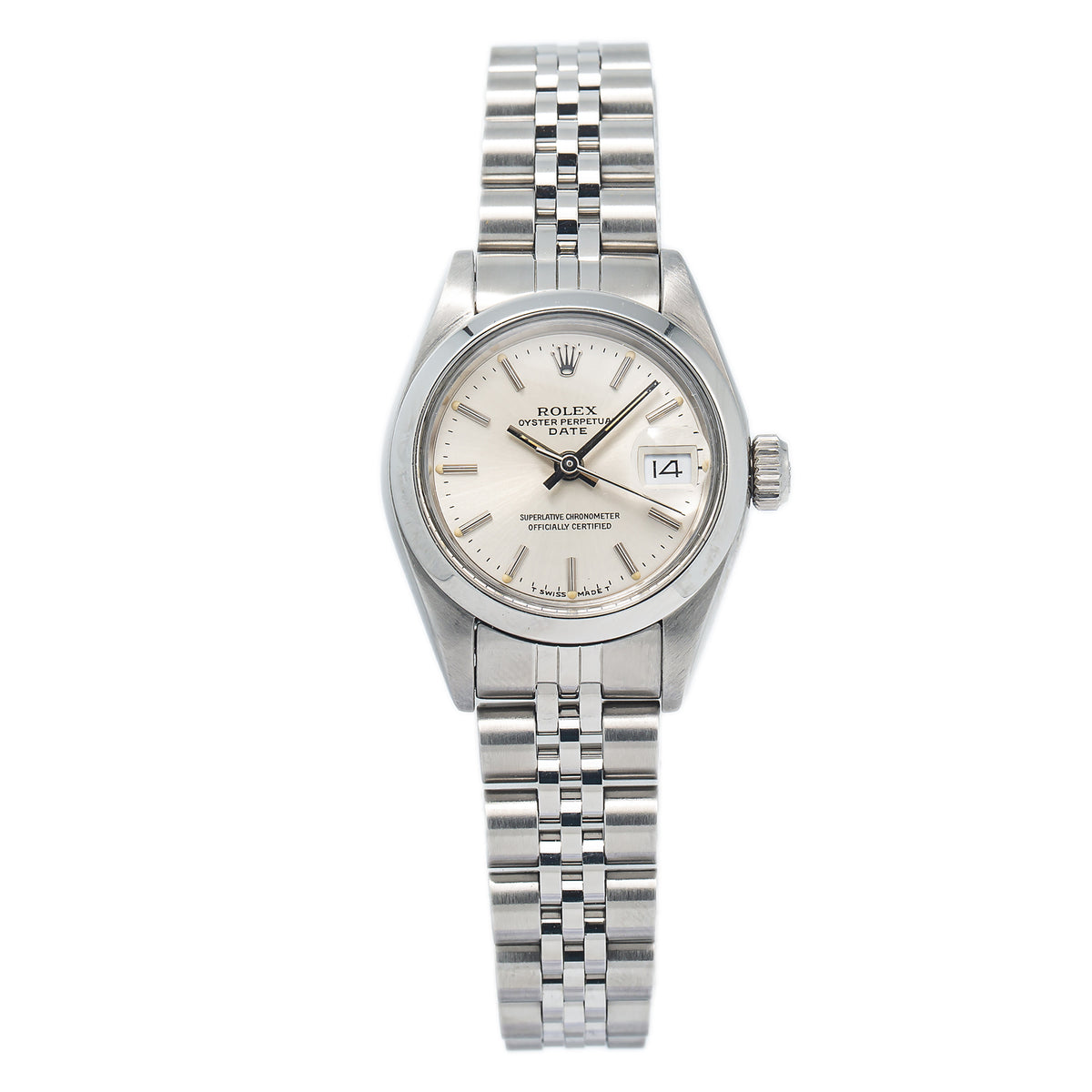 Rolex Date 69160 Stainless Steel Jubilee Silver Automatic Dial Ladies Watch 26mm