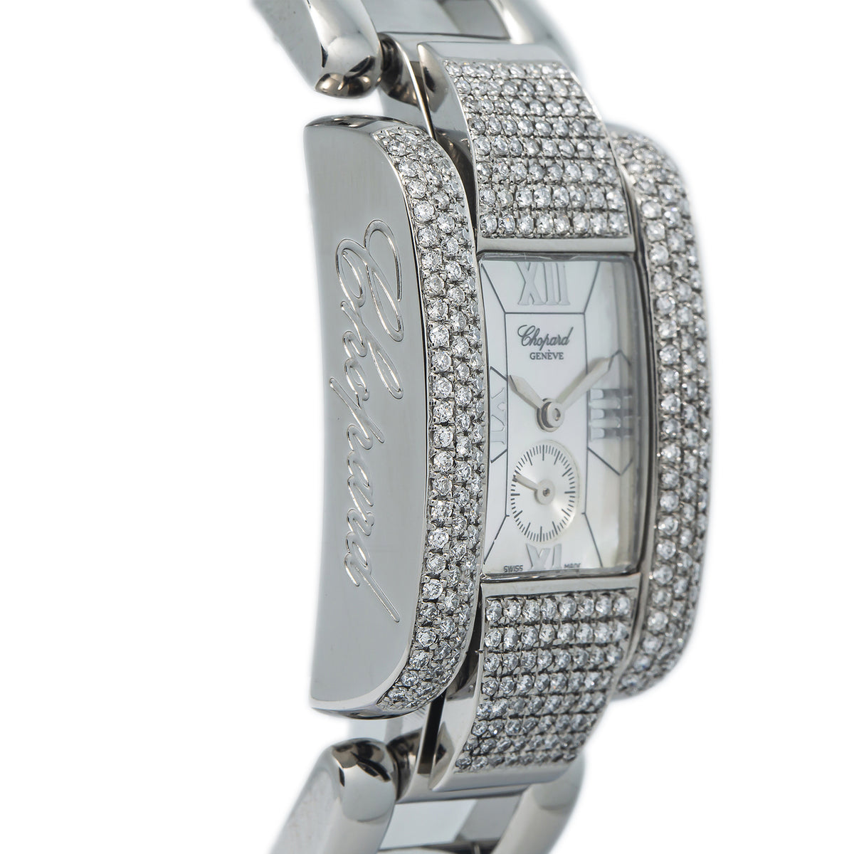 Chopard La Strada 8357 Diamond Bezel SS MOP Dial Quartz Ladies Watch 24mm