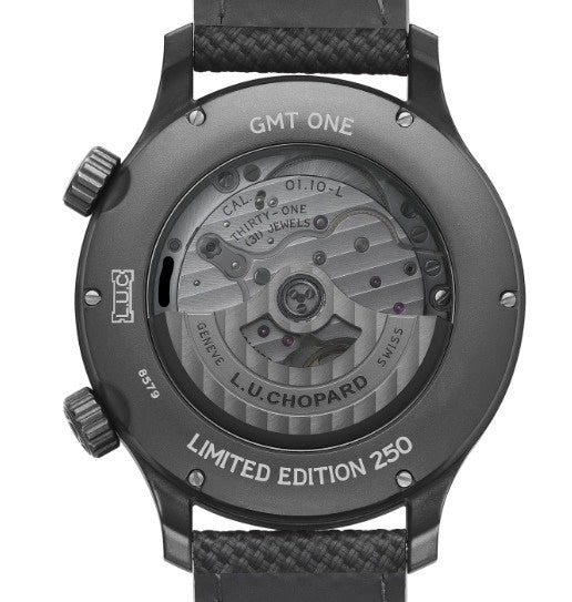 Chopard L.U.G GMT One 168579-3004 NEW Limited Edition Titanium Grey Watch 42mm