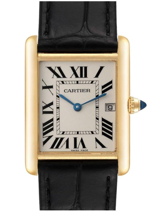 Cartier Tank Louis 2441 W1529756 18K Yellow Gold Roman Date Quartz Watch 25x33mm
