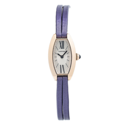 Cartier Mini Tonneau Lanieres 2595 W1537238 18k Rose Gold Quartz Watch 16x27mm