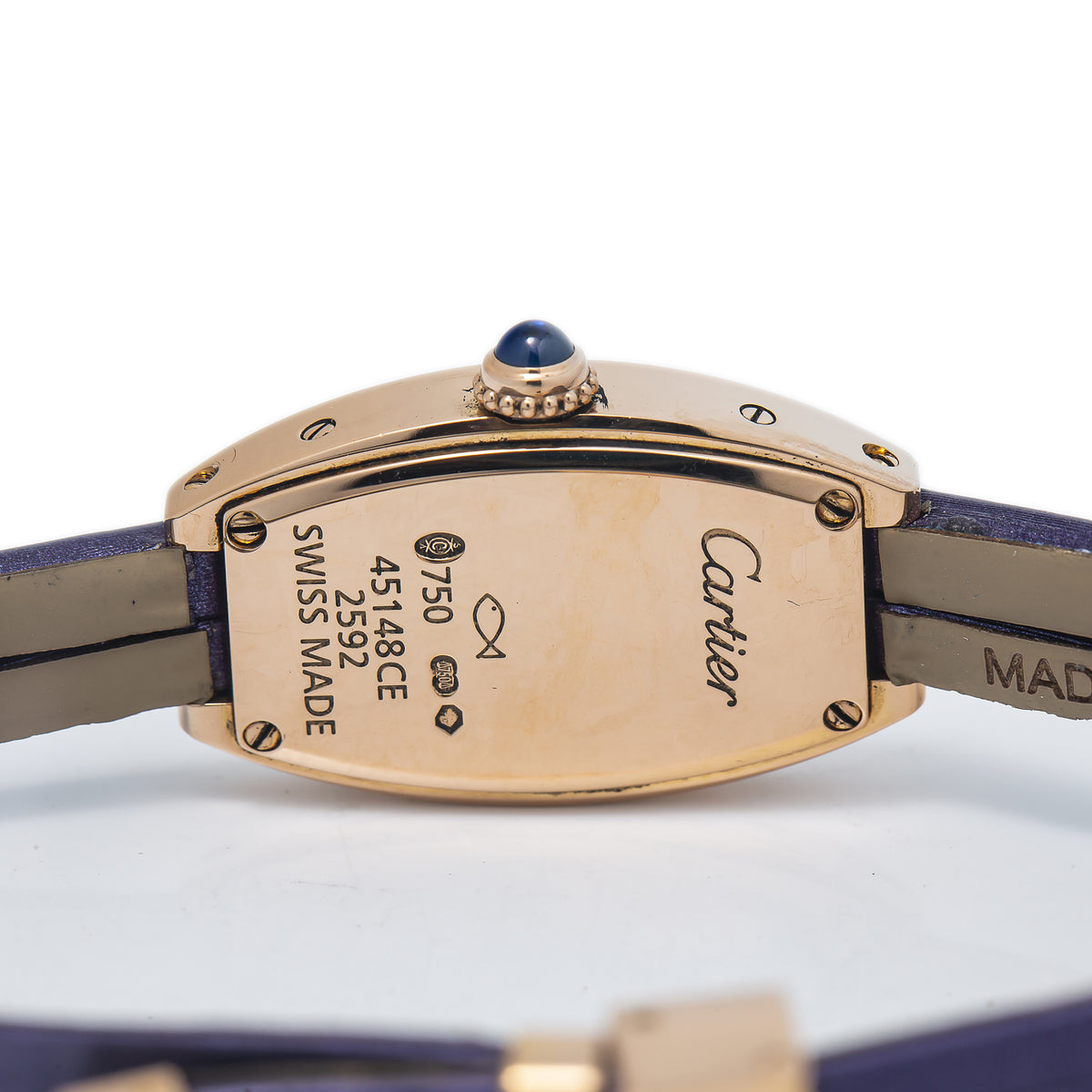 Cartier Mini Tonneau Lanieres 2595 W1537238 18k Rose Gold Quartz Watch 16x27mm