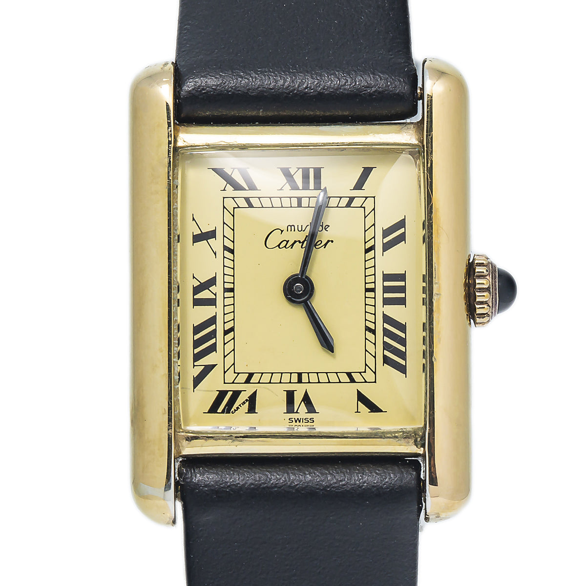 Cartier Tank Vintage 925 Gold Plated Roman Numeral Manual Watch 21x28mm