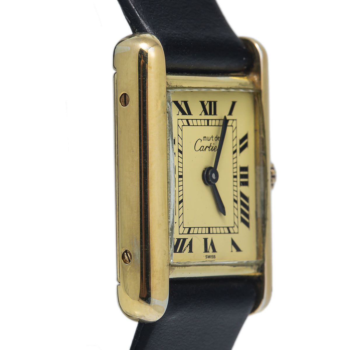 Cartier Tank Vintage 925 Gold Plated Roman Numeral Manual Watch 21x28mm