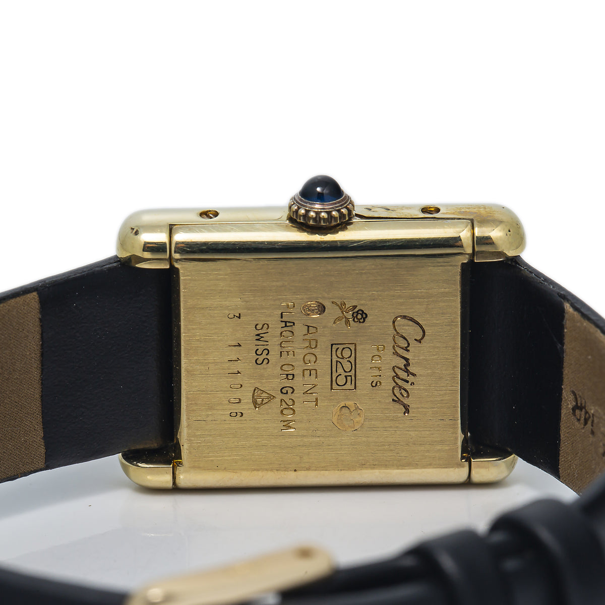 Cartier Tank Vintage 925 Gold Plated Roman Numeral Manual Watch 21x28mm