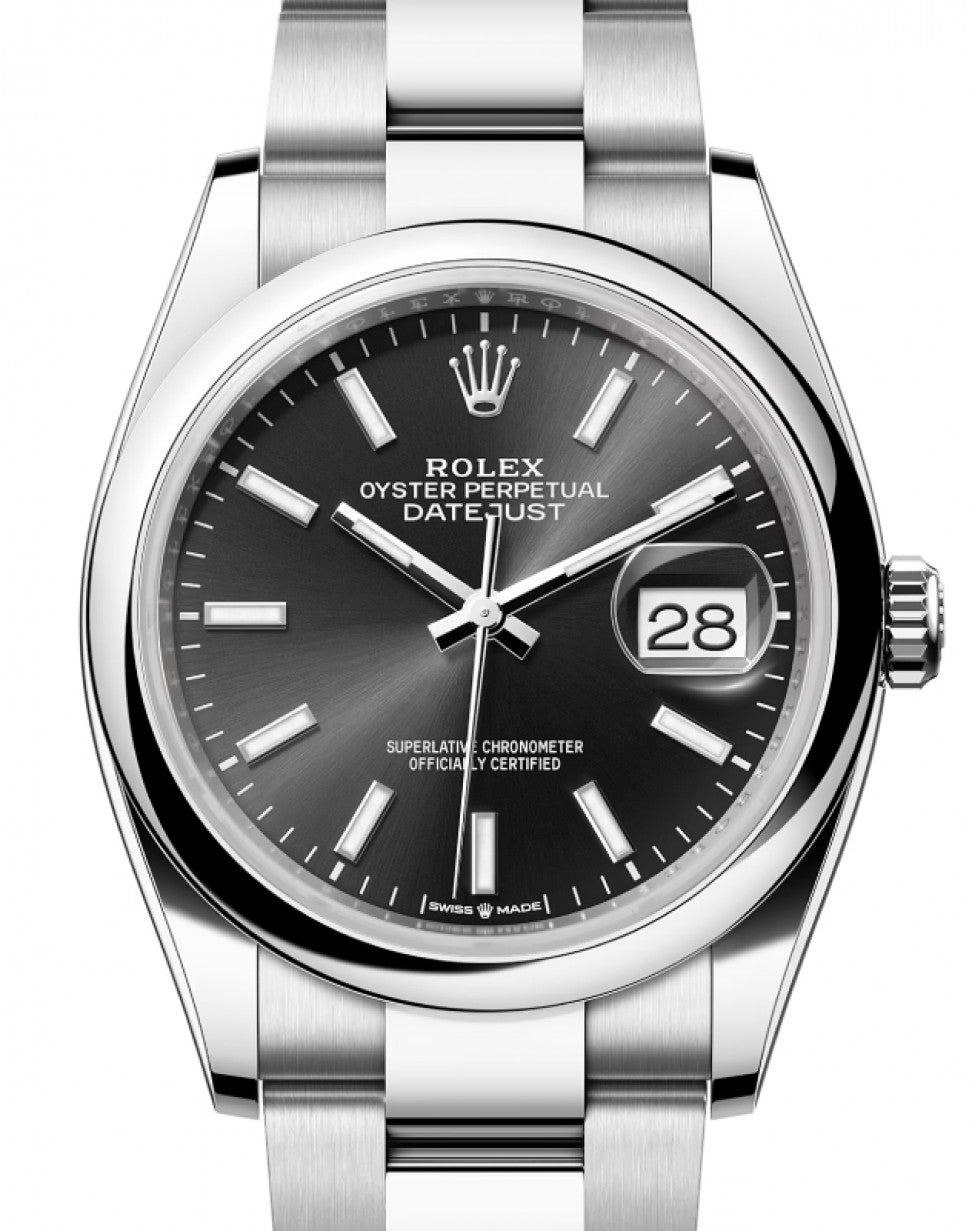 Rolex DateJust 126200 Stainless Steel Oyster Black Dial Automatic Men Watch 36mm