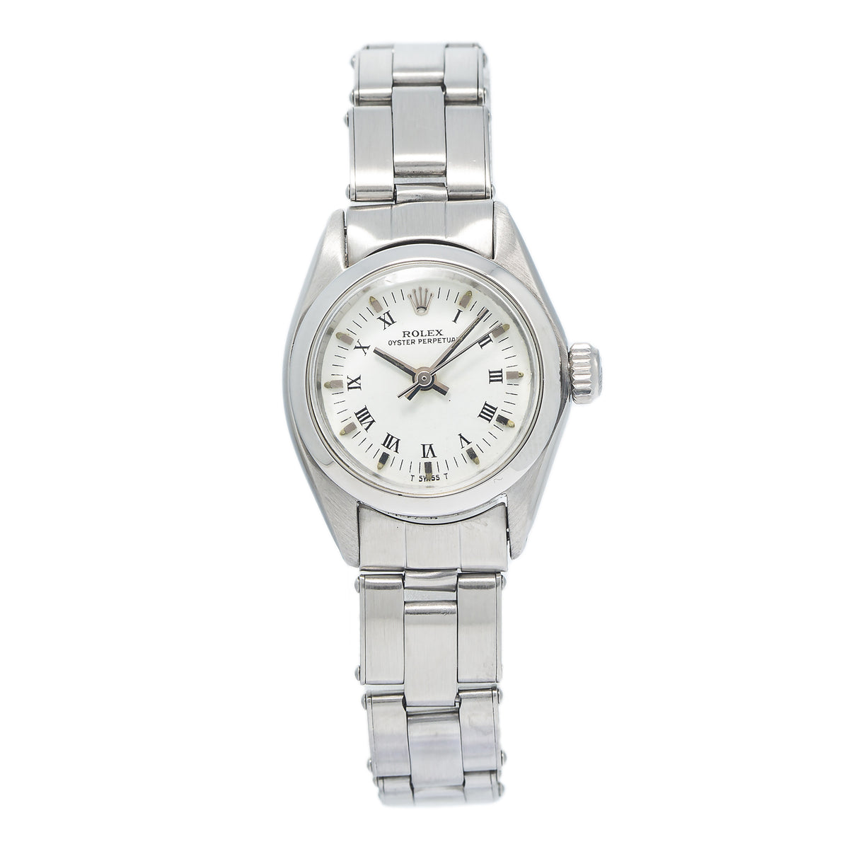Rolex Oyster Perpetual 6718 Stainless Steel White Dial Automatic Lady Watch 25mm