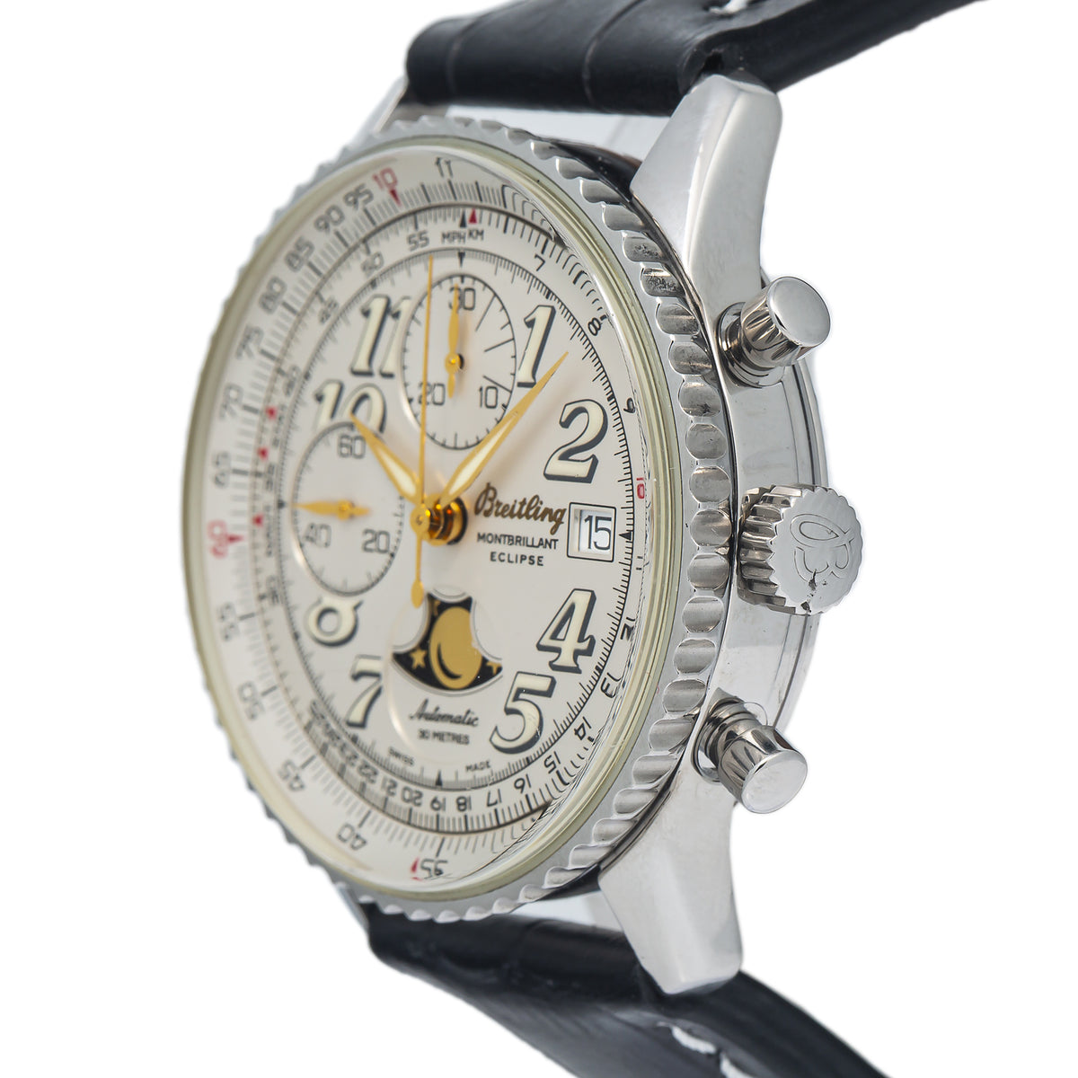 Breitling Navitimer A43030 2001 Papers Montbrillant Eclipse Moonphase Watch 41mm