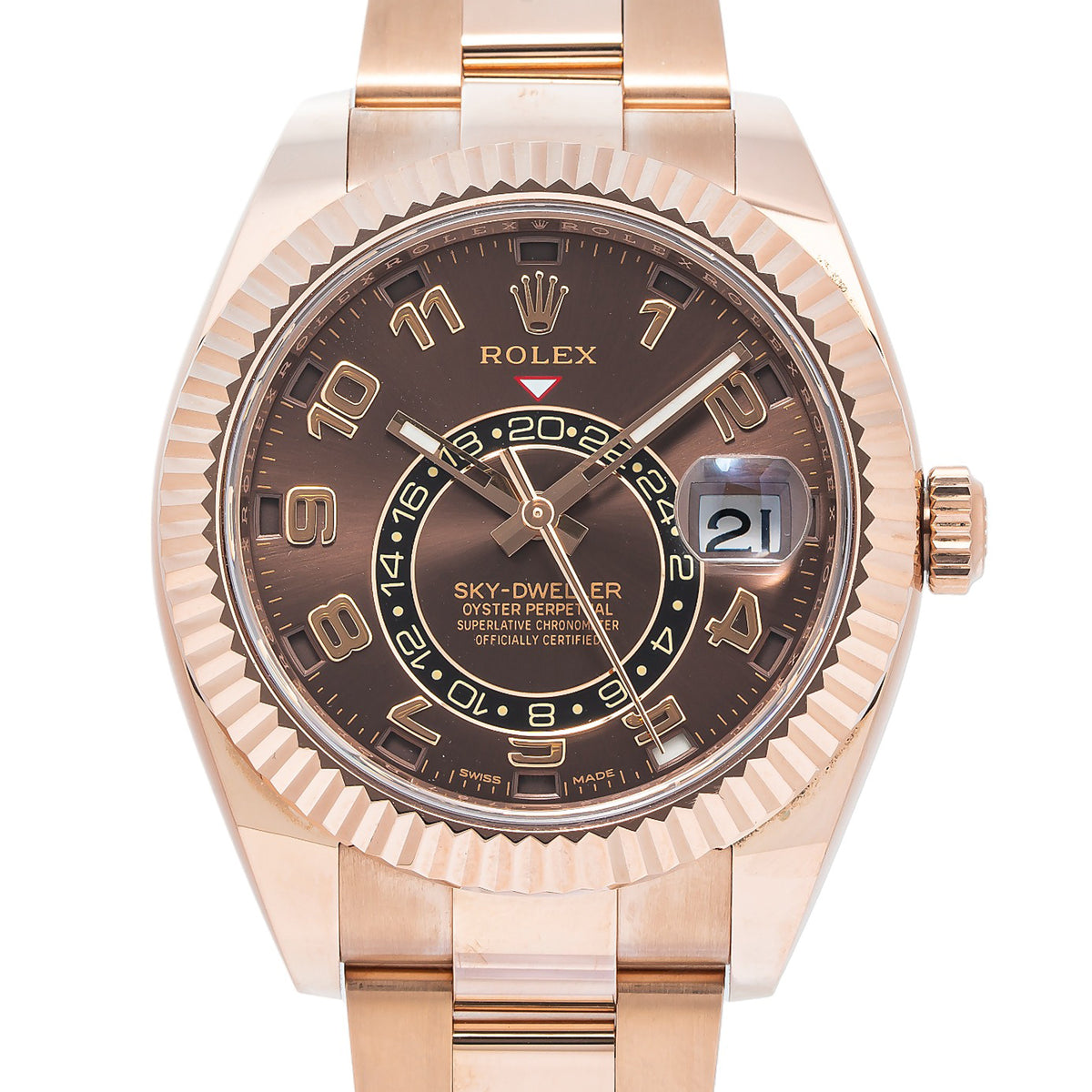Rolex Sky Dweller 326935 New 2021 Complete Rose Chocolate Arabic Dial 42MM Watch