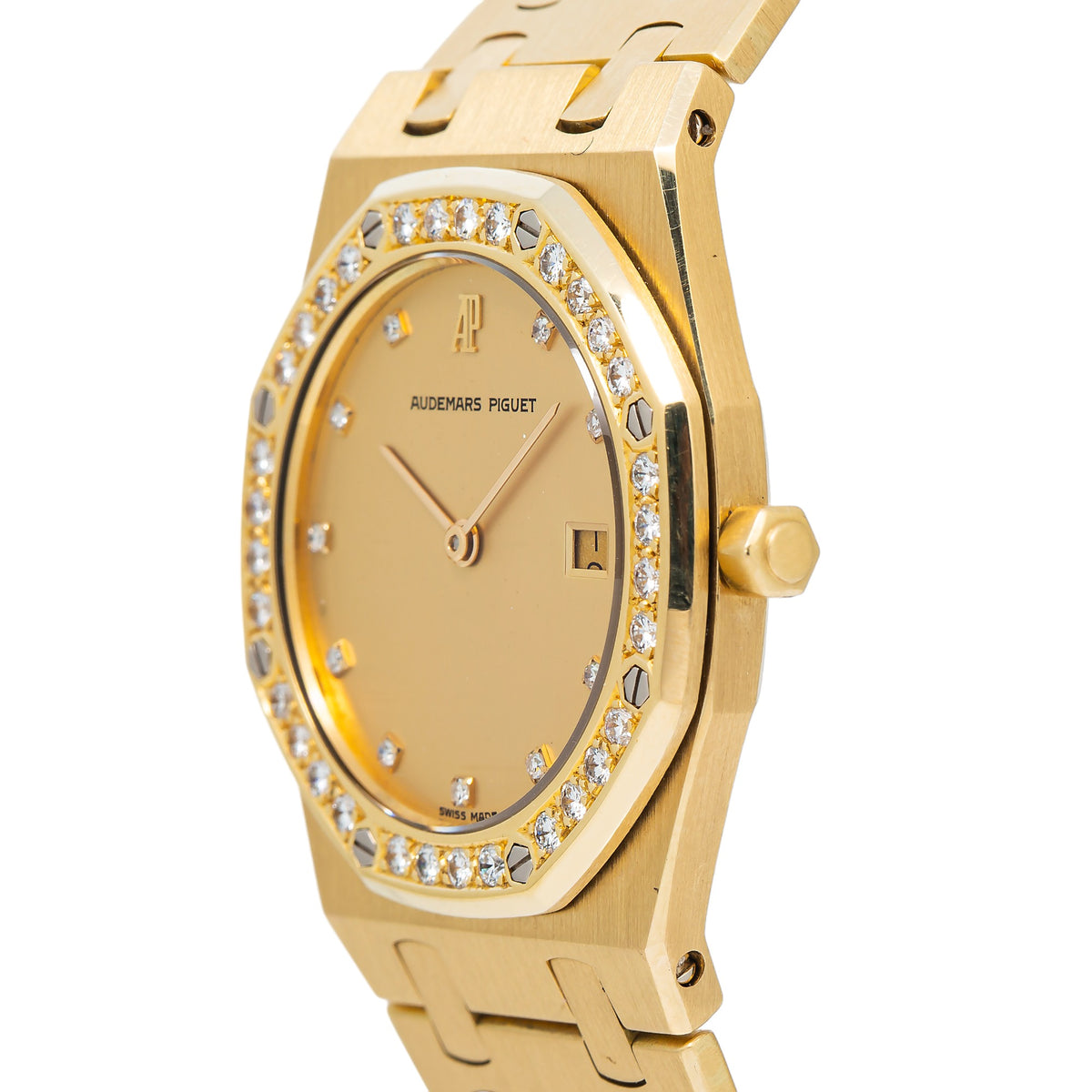 Audemars Piguet Royal Oak 56143BA 18k Yellow Gold Champagne Dial Watch 33mm