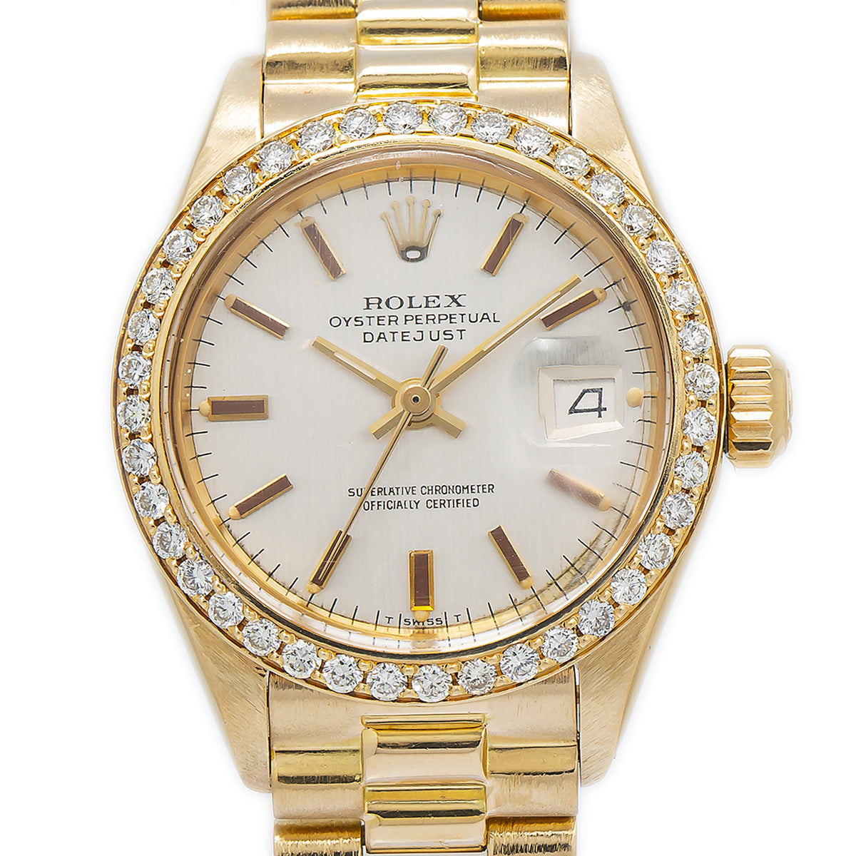 Rolex Datejust 6917 18k Yellow Gold President Silver Dial Ladie's Watch 26mm