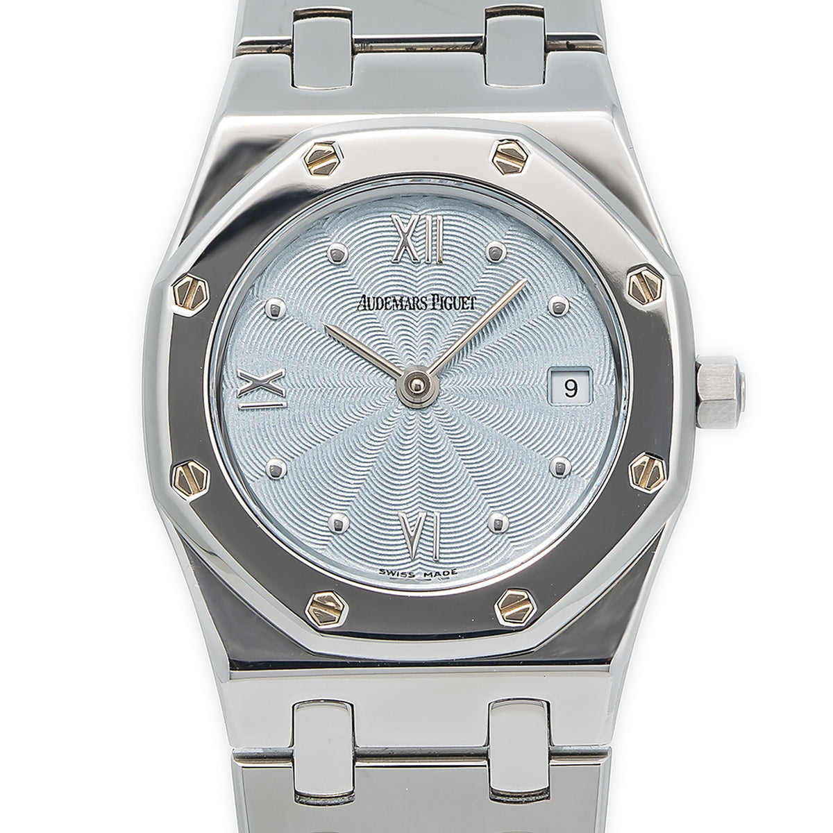 Audemars Piguet Royal Oak 67470ST Stainless Steel Blue Dial Quartz Watch 25mm