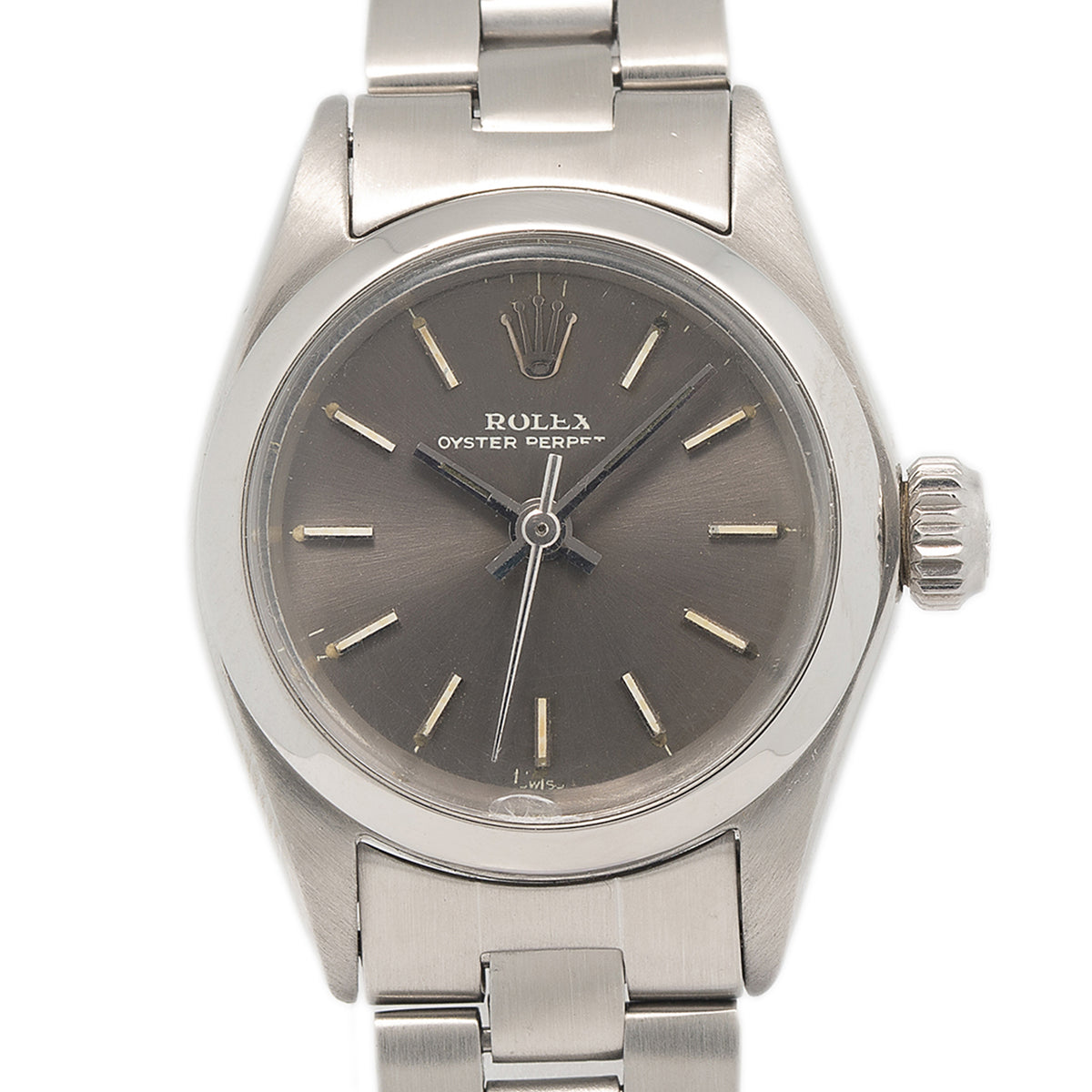 Rolex Oyster Perpetual 6618 Oyster SS Automatic Grey Dial Ladies Watch 24mm