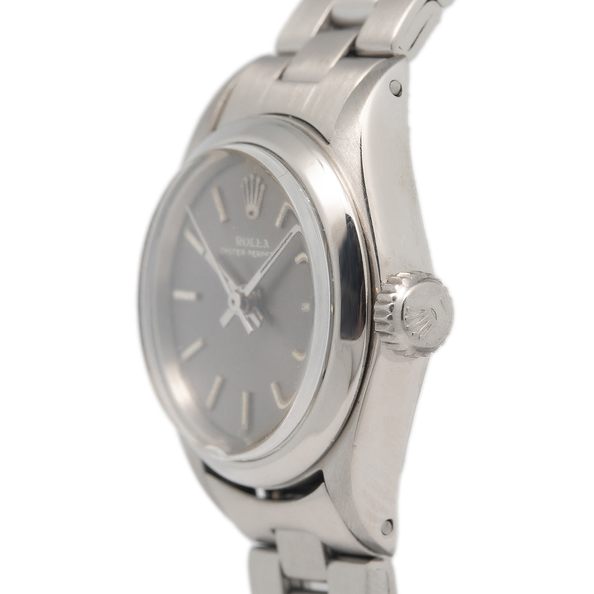 Rolex Oyster Perpetual 6618 Oyster SS Automatic Grey Dial Ladies Watch 24mm