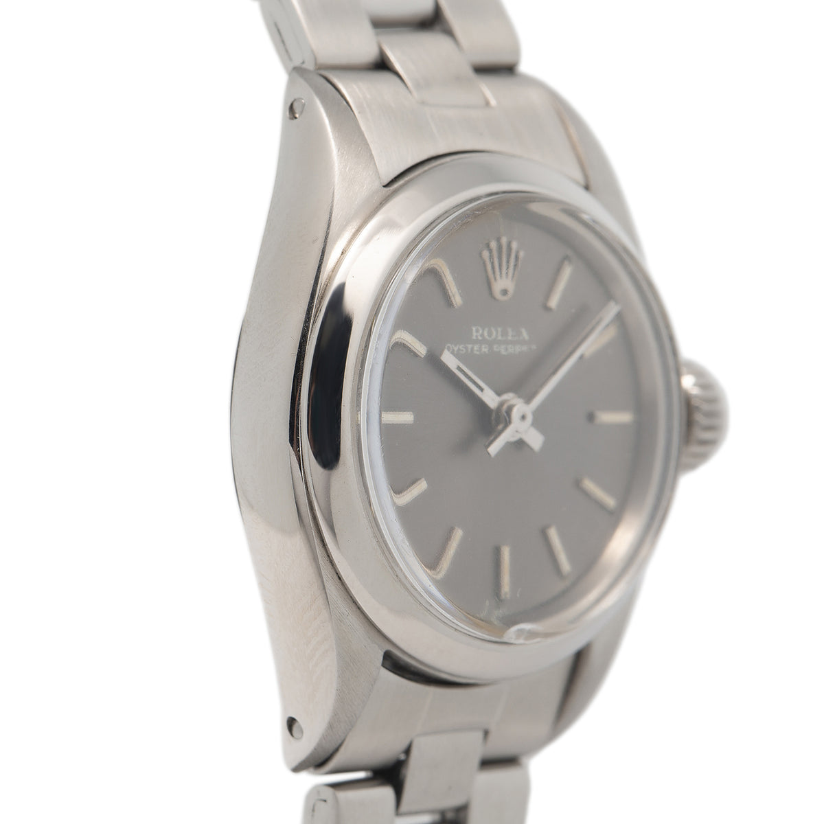 Rolex Oyster Perpetual 6618 Oyster SS Automatic Grey Dial Ladies Watch 24mm