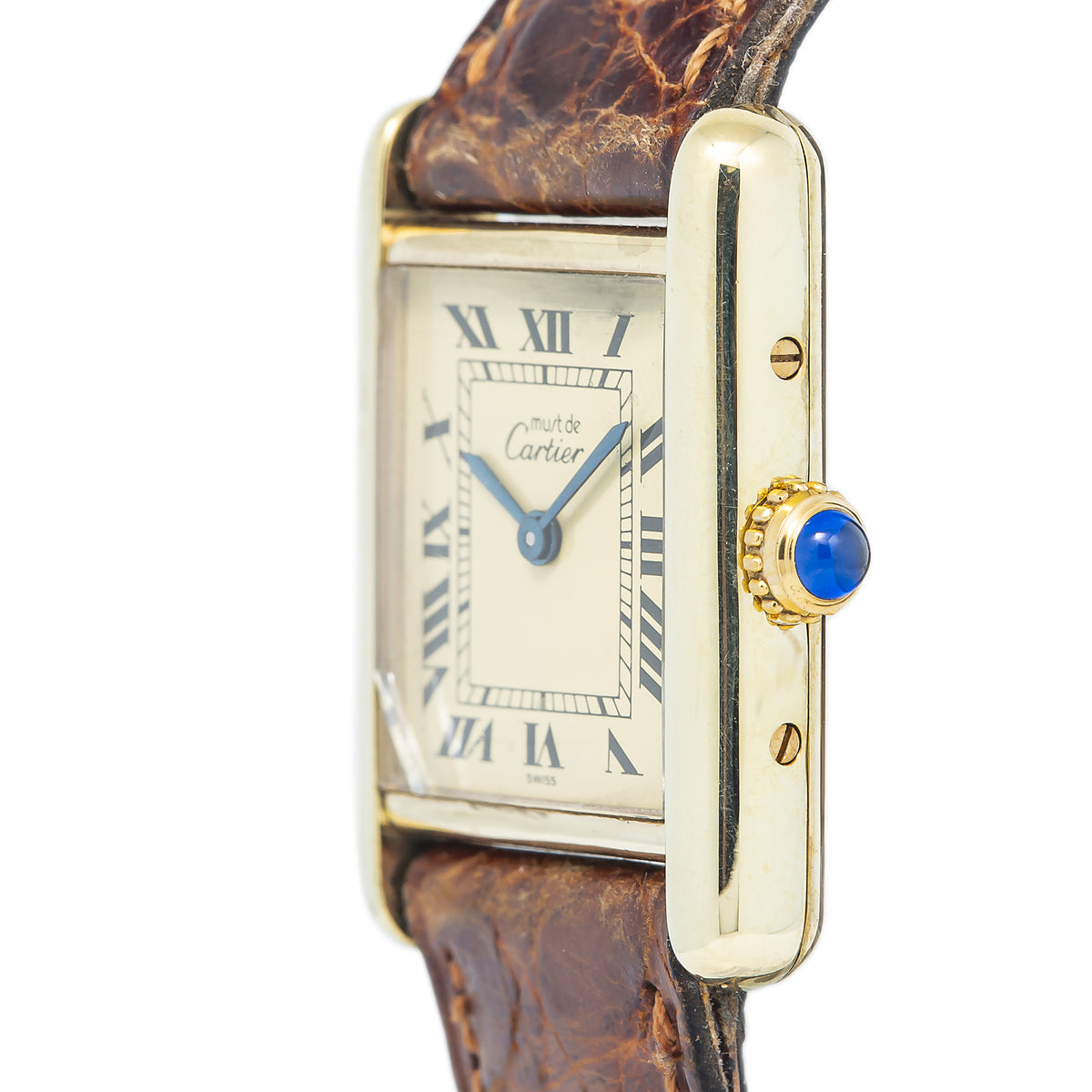 Cartier Tank Vermeil 129084  Gold Plated Quartz Ladies Watch 20x20mm