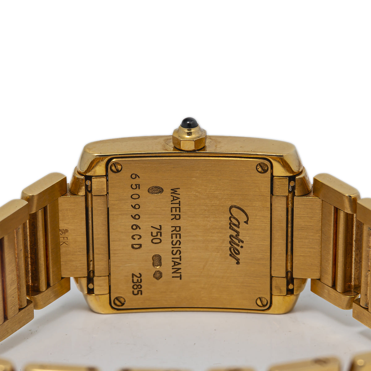 Cartier Tank Francaise 2385 W50002N2 Mint Complete B/P 2001 18k YG Lady 20x25mm