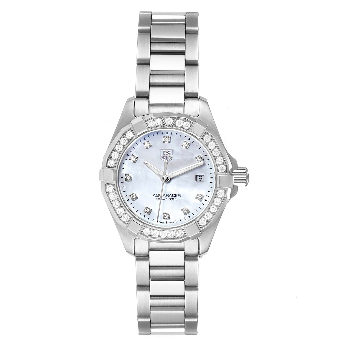 Tag Heuer Aquaracer WAY1414 Stainless Steel Quartz MOP Ladies Watch 27mm