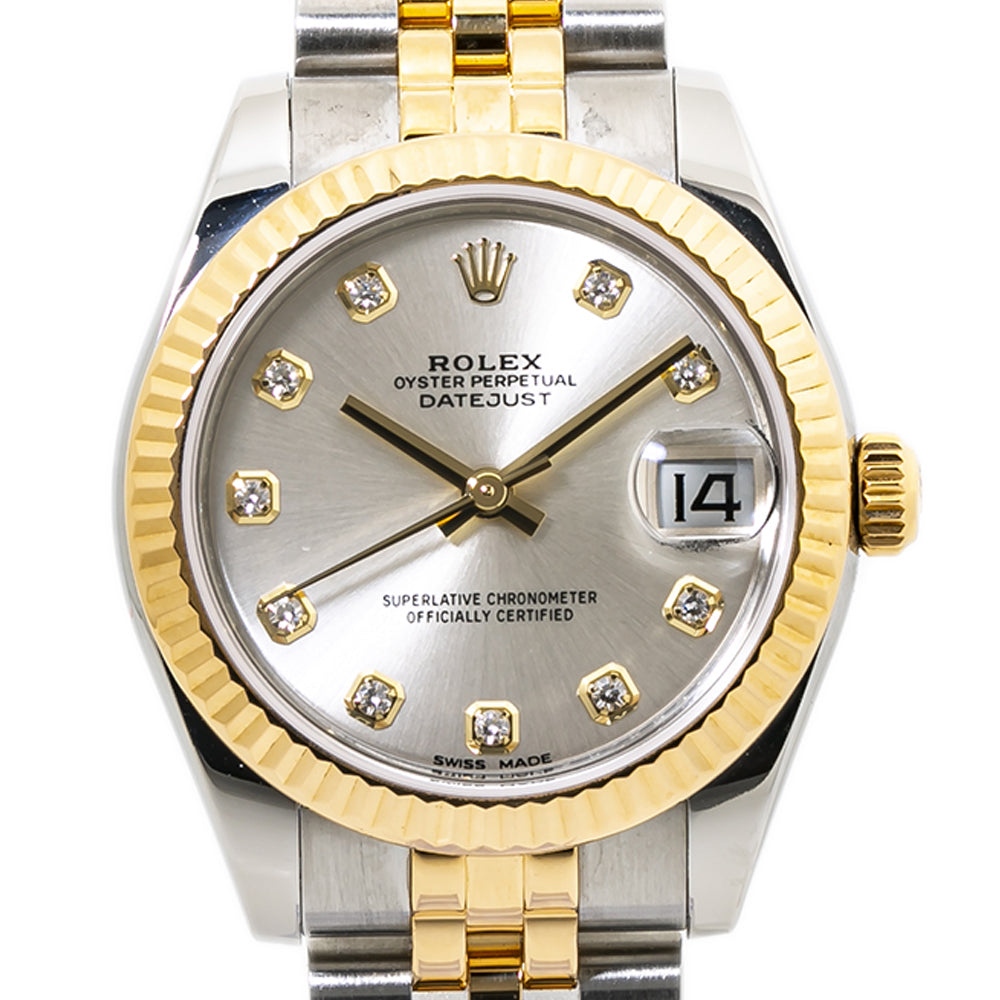 Rolex Datejust 178273 B/P 2016 Factory Diamond Two Tone Midsize Lady Watch 31mm