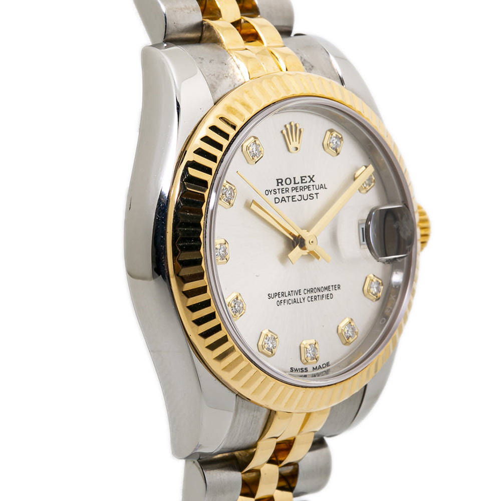 Rolex Datejust 178273 B/P 2016 Factory Diamond Two Tone Midsize Lady Watch 31mm