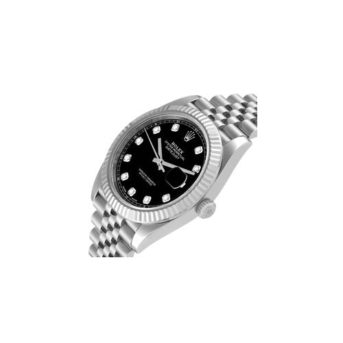 Rolex Datejust 126334 Jubilee SS Automatic Black Diamond Dial Men's Watch 41mm