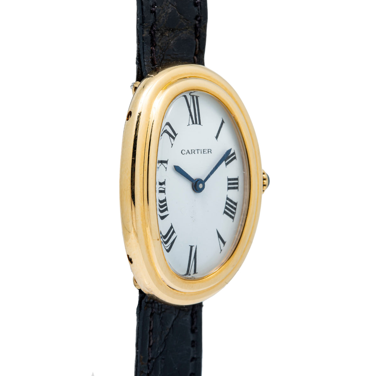 Cartier Baignoire 78094 18K Yellow Gold White Dial Manual Ladies Watch 22x31mm