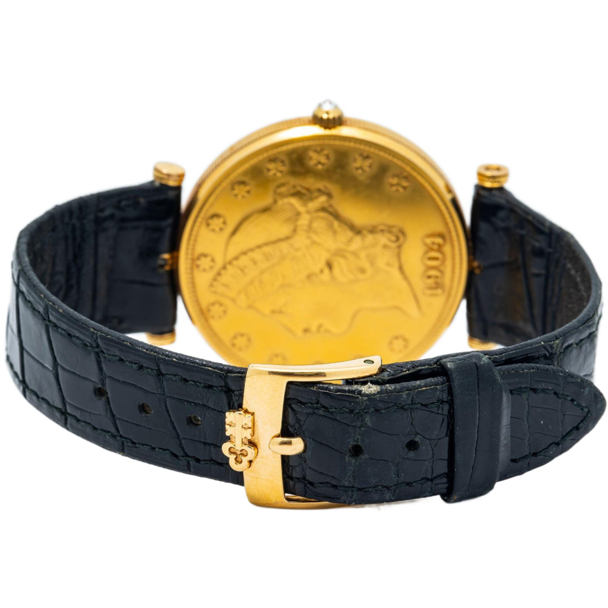 Corum 20 Dollars Double Eagle 18K Yellow Gold Coin Mens Watch 35mm